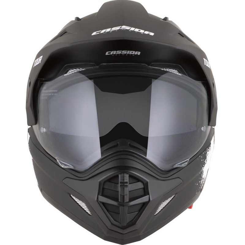 Enduro motorcykelhjelm Cassida Tour 2.0 Crew mat sort-hvid