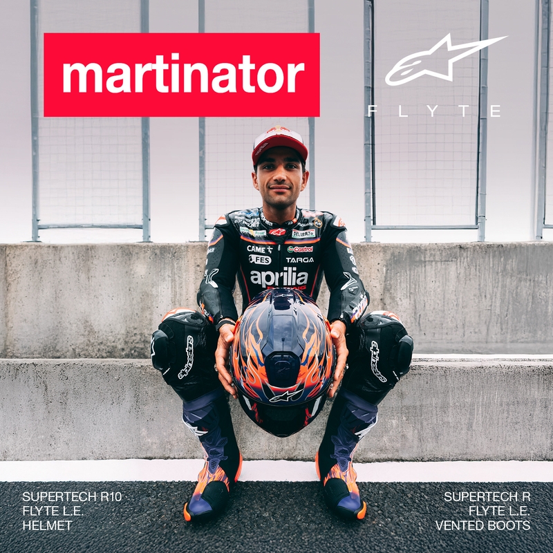Alpinestars Supertech R-10 Flyte fullface motorcykelhjelm limited edition Jorge Martin lilla-rød