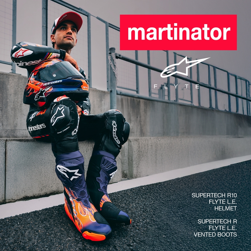 Alpinestars Supertech R-10 Flyte fullface motorcykelhjelm limited edition Jorge Martin lilla-rød
