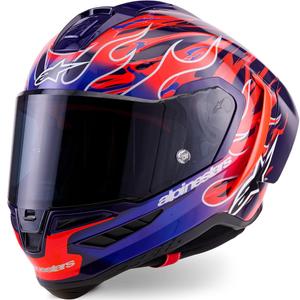 Alpinestars Supertech R-10 Flyte fullface motorcykelhjelm limited edition Jorge Martin lilla-rød