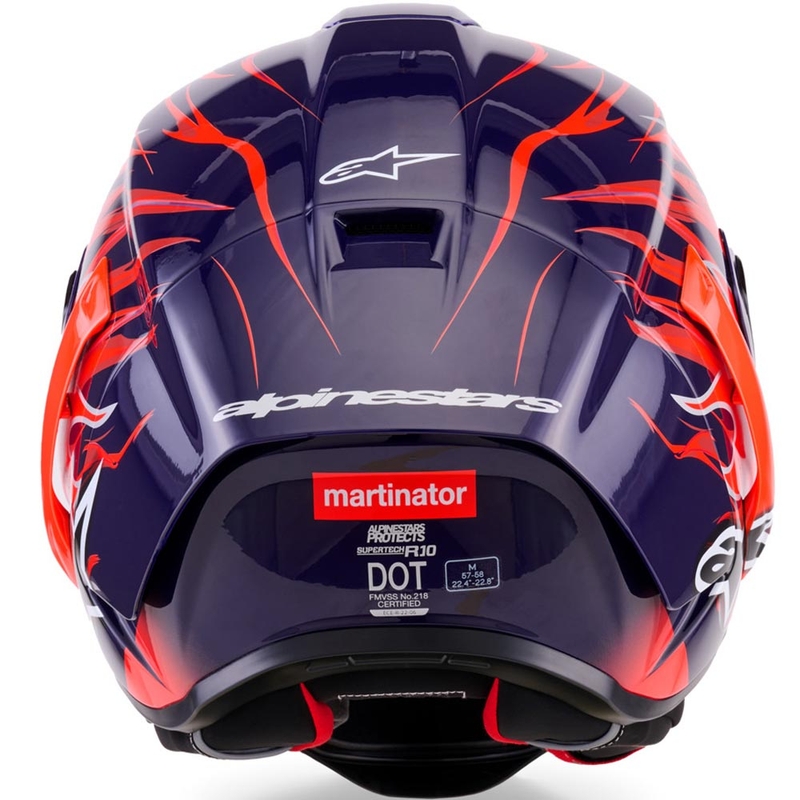 Alpinestars Supertech R-10 Flyte fullface motorcykelhjelm limited edition Jorge Martin lilla-rød
