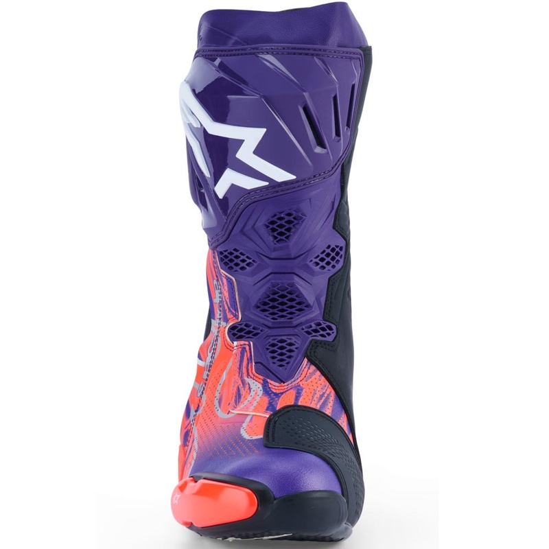 Alpinestars Supertech R Vented Flyte motorcykelstøvler limited edition Jorge Martin lilla-rød-sort