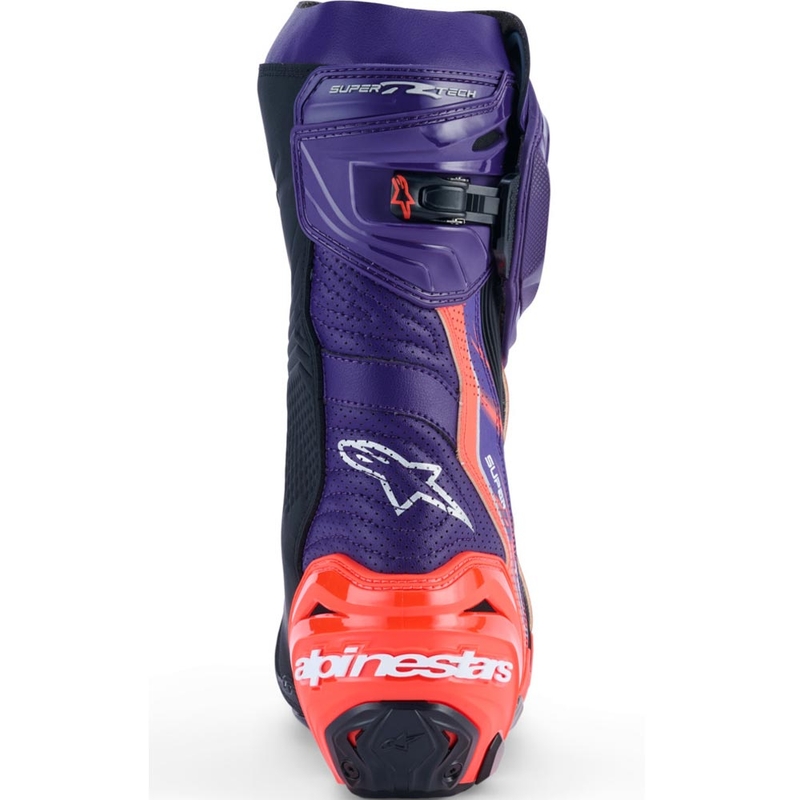 Alpinestars Supertech R Vented Flyte motorcykelstøvler limited edition Jorge Martin lilla-rød-sort