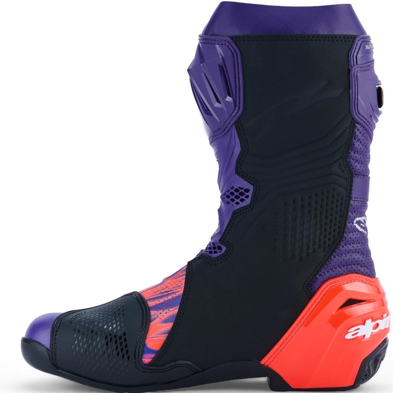 Alpinestars Supertech R Vented Flyte motorcykelstøvler limited edition Jorge Martin lilla-rød-sort