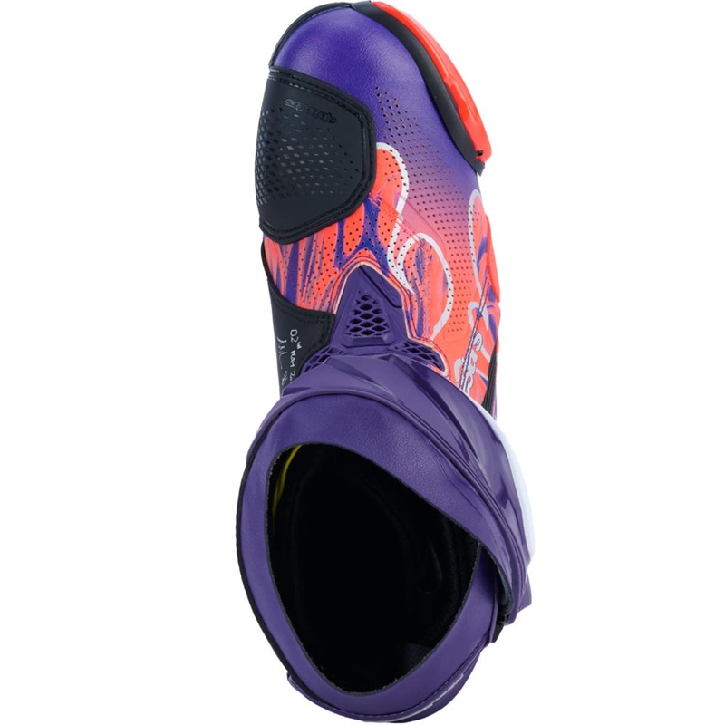 Alpinestars Supertech R Vented Flyte motorcykelstøvler limited edition Jorge Martin lilla-rød-sort
