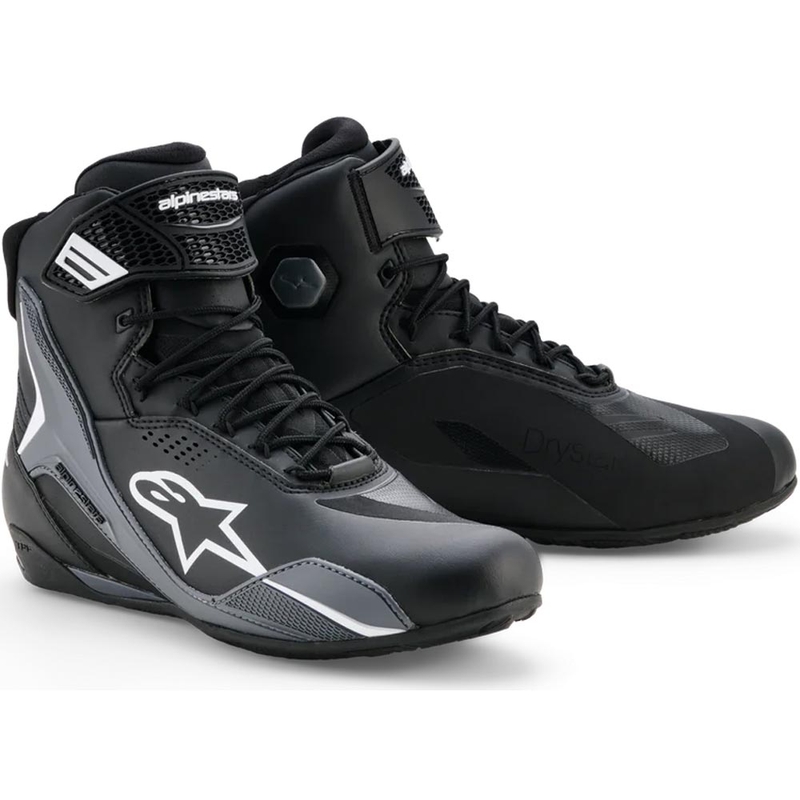 Alpinestars Faster-4 Drystar motorcykelstøvler sort-mørkegrå-hvid