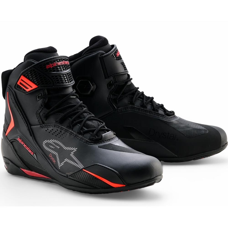 Alpinestars Faster-4 Drystar motorcykelstøvler sort-fluo rød