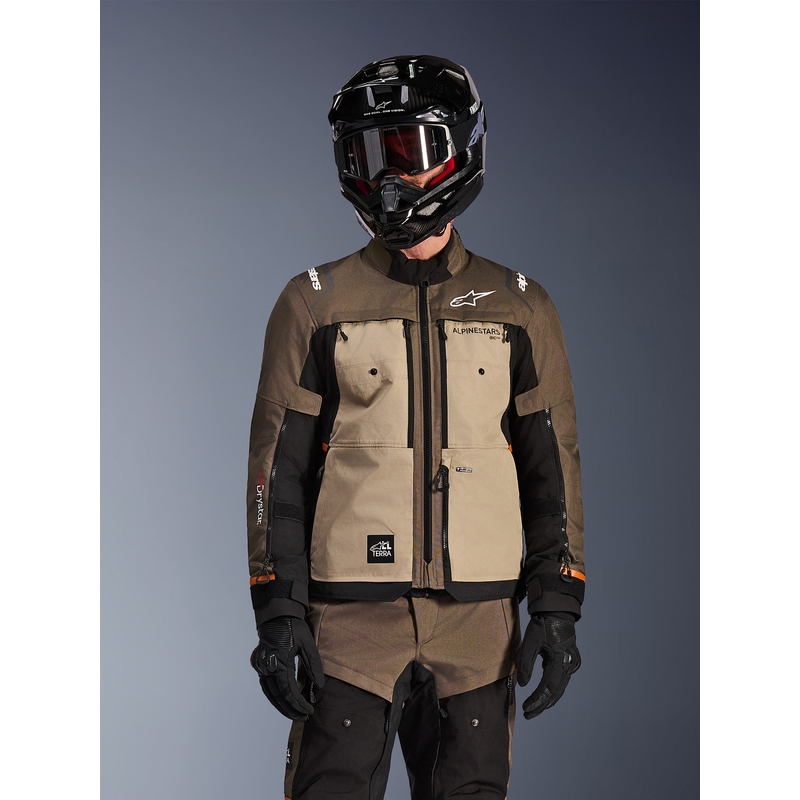 Alpinestars Cusco Drystar motorcykeljakke brun-sort