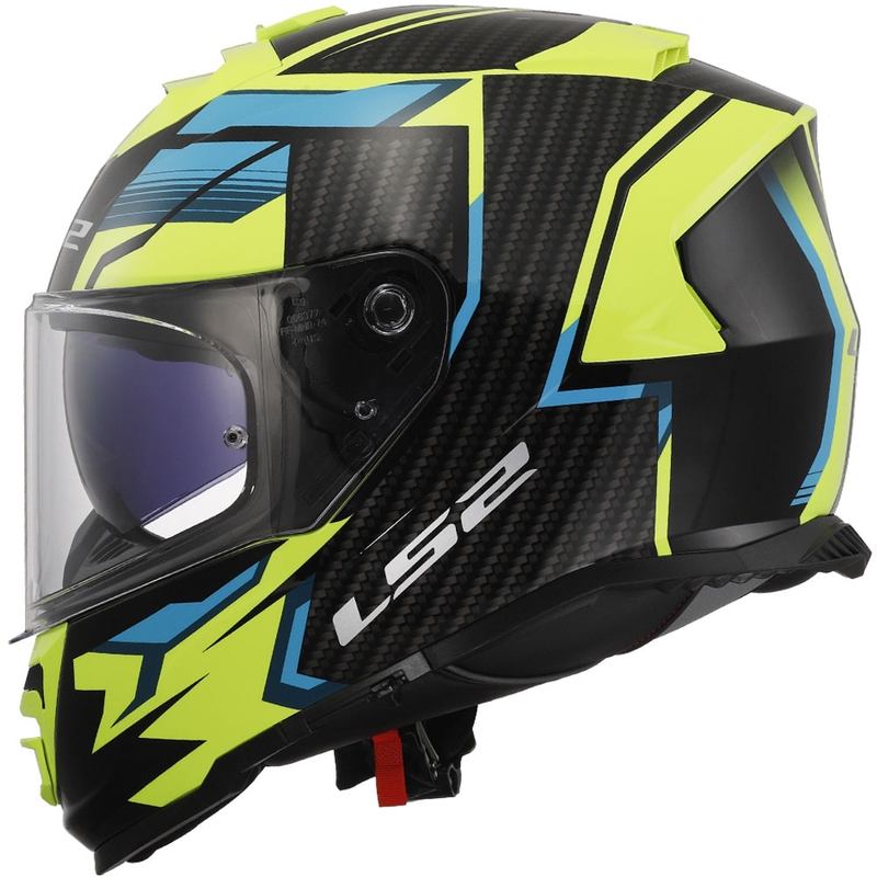 LS2 FF800 Storm II Tracker sort-fluogul integreret motorcykelhjelm