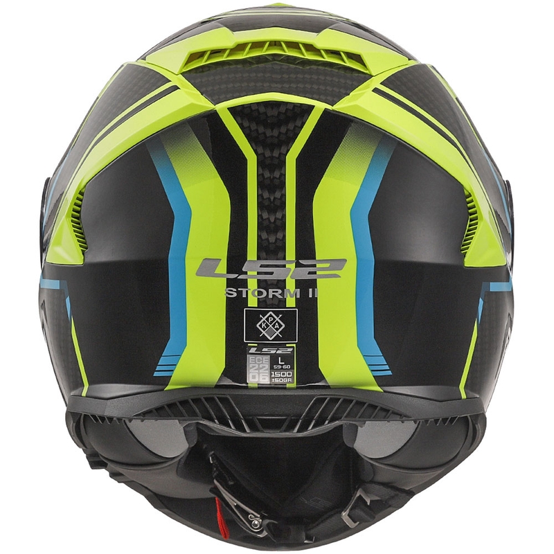 LS2 FF800 Storm II Tracker sort-fluogul integreret motorcykelhjelm