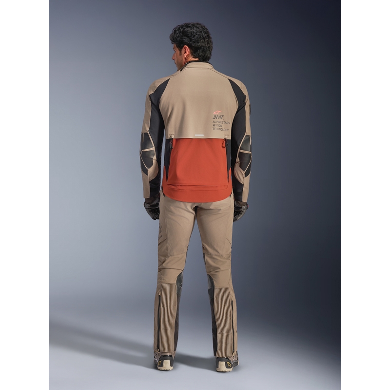 Alpinestars AMT-8 Stretch Drystar XF motorcykeljakke brun-orange-sort