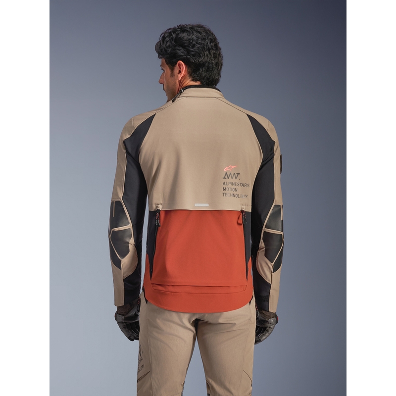 Alpinestars AMT-8 Stretch Drystar XF motorcykeljakke brun-orange-sort
