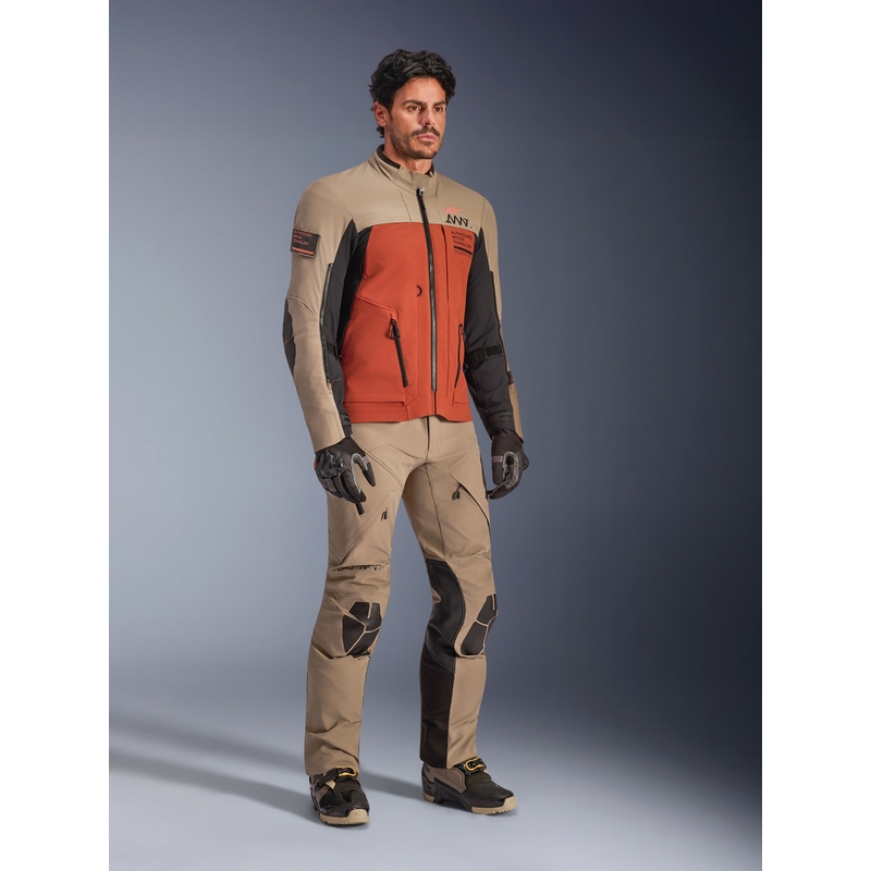 Alpinestars AMT-8 Stretch Drystar XF motorcykeljakke brun-orange-sort