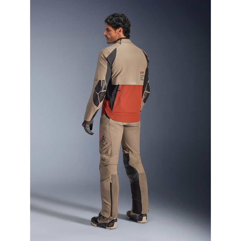 Alpinestars AMT-8 Stretch Drystar XF motorcykeljakke brun-orange-sort