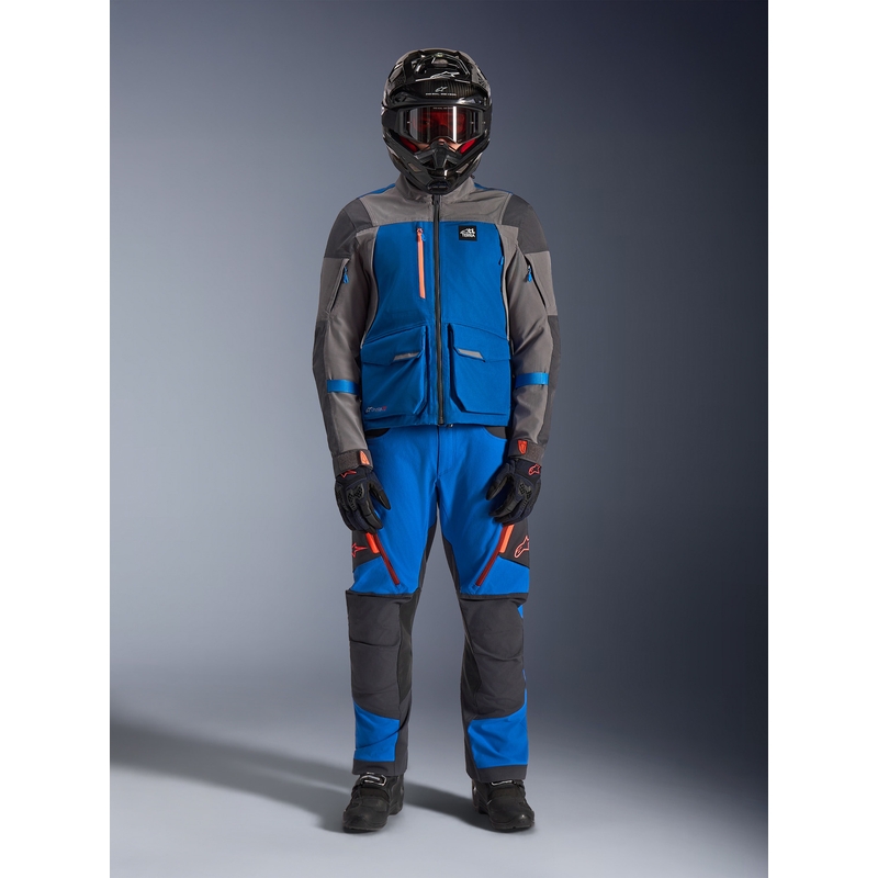 Alpinestars Maxdura Drystar XF motorcykeljakke blå-mørkegrå