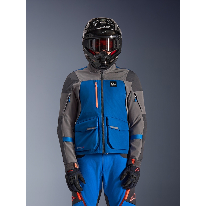Alpinestars Maxdura Drystar XF motorcykeljakke blå-mørkegrå