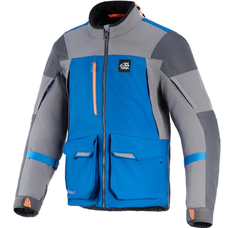 Alpinestars Maxdura Drystar XF motorcykeljakke blå-mørkegrå