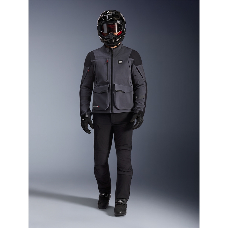 Alpinestars Maxdura Drystar XF motorcykeljakke mørkegrå-sort