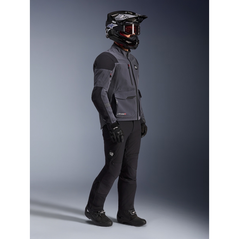 Alpinestars Maxdura Drystar XF motorcykeljakke mørkegrå-sort