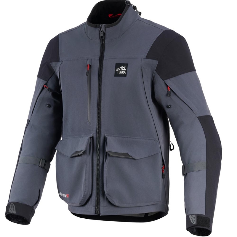 Alpinestars Maxdura Drystar XF motorcykeljakke mørkegrå-sort