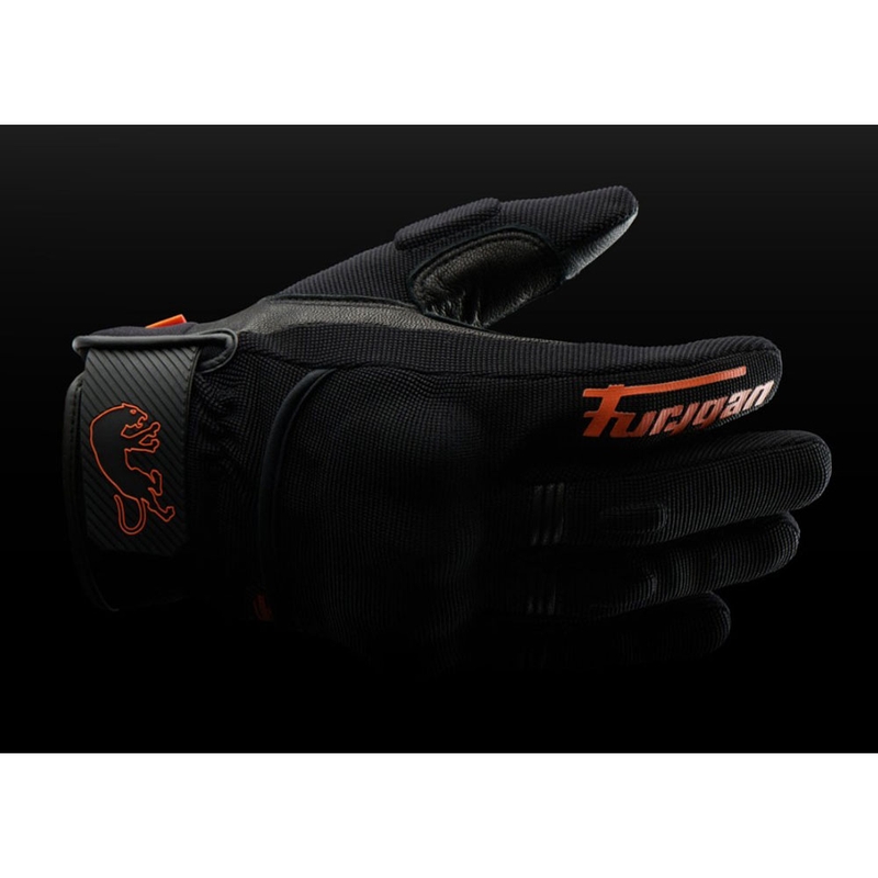 Furygan Jet D3O Evo motorcykelhandsker sort-orange