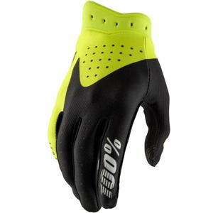 Motocross handsker 100% iTrack sort-fluo gul