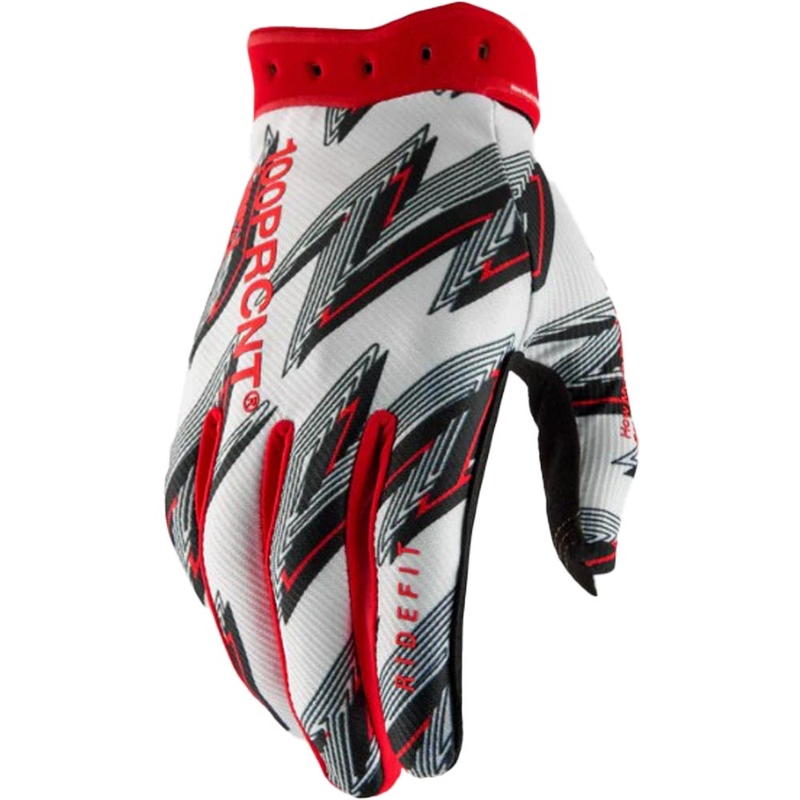 Motocross handsker 100% Ridefit hvid-rød