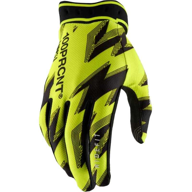 Motocross handsker 100% Ridefit fluo gul-sort