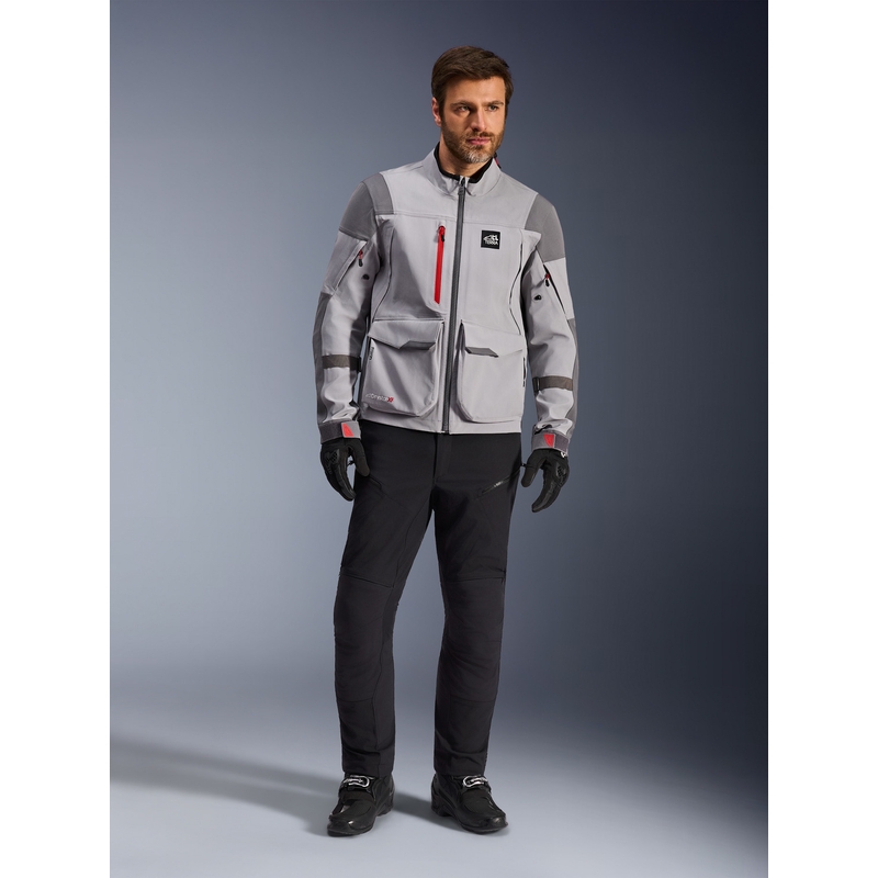 Alpinestars Maxdura Drystar XF motorcykeljakke lysegrå-mørkegrå