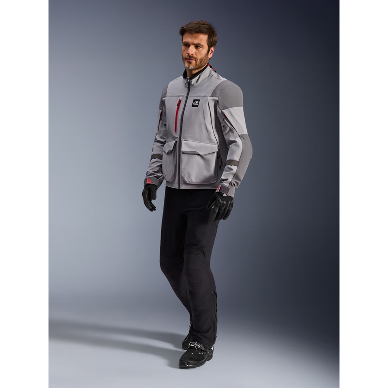 Alpinestars Maxdura Drystar XF motorcykeljakke lysegrå-mørkegrå