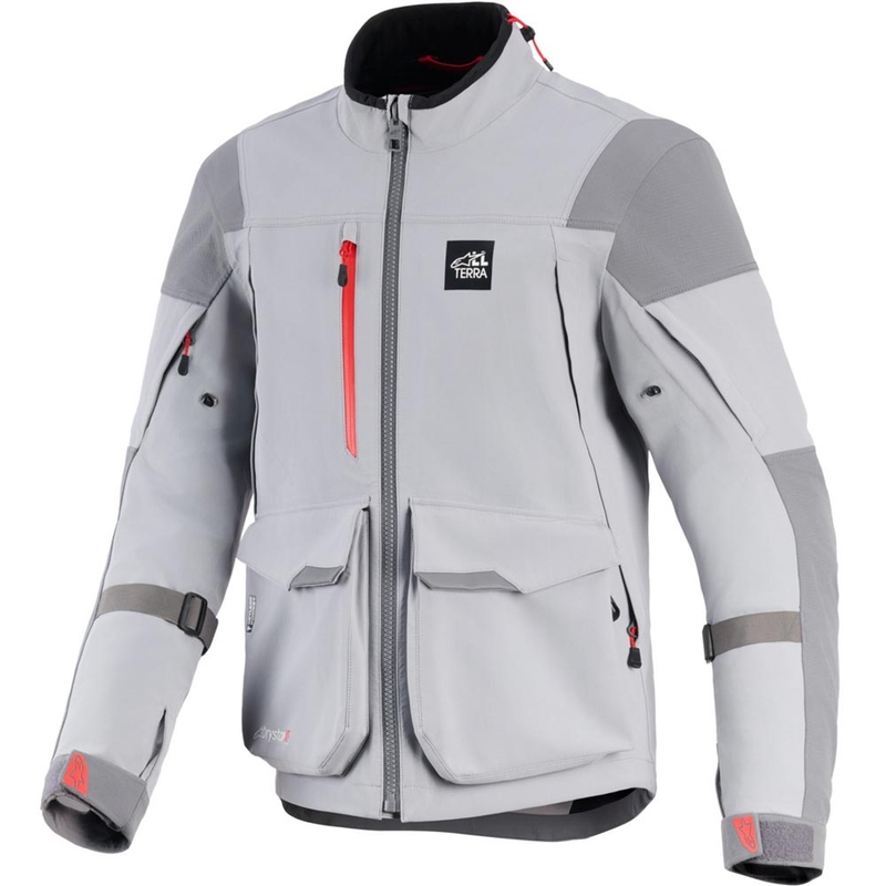 Alpinestars Maxdura Drystar XF motorcykeljakke lysegrå-mørkegrå