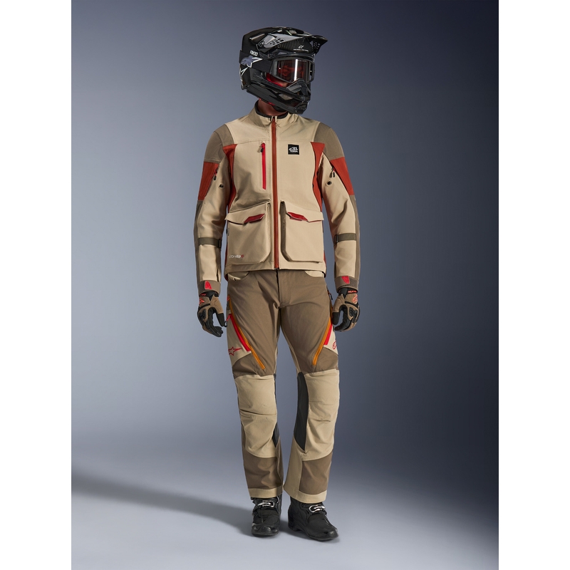 Alpinestars Maxdura Drystar XF motorcykeljakke brun-orange