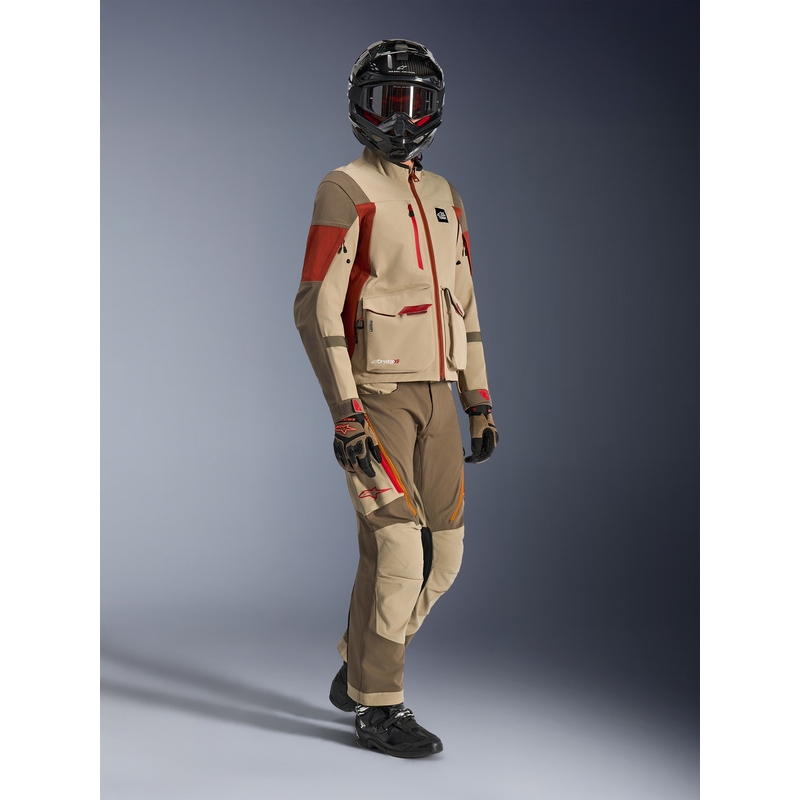 Alpinestars Maxdura Drystar XF motorcykeljakke brun-orange