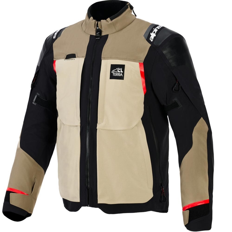 Alpinestars Andes PRO Drystar XF motorcykeljakke brun-sort-orange