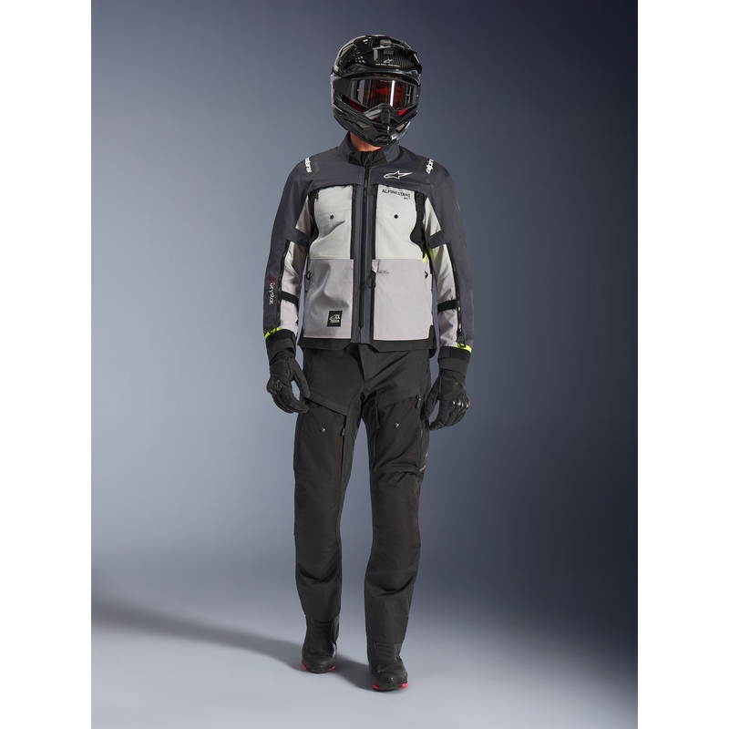 Alpinestars Cusco Drystar motorcykeljakke lysegrå-lyseblå-mørkeblå