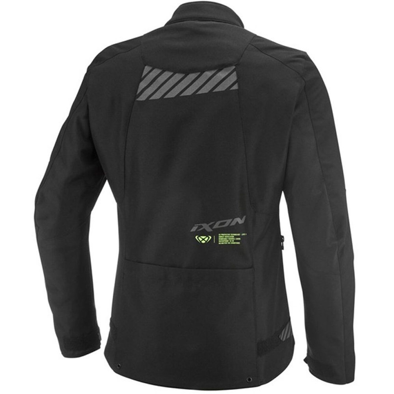 Dame motorcykeljakke IXON Tyr sort-fluo gul