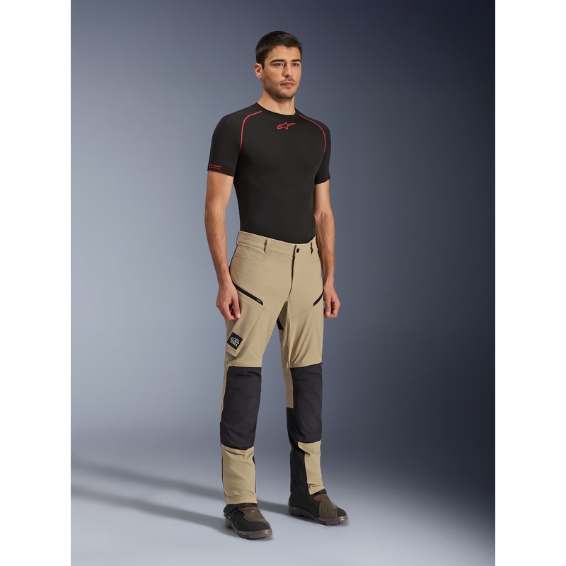 Alpinestars Explore AST motorcykelbukser lysebrun-sort