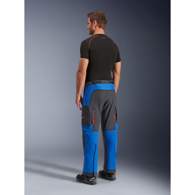 Alpinestars Maxdura Dual motorcykelbukser blå-mørkegrå-orange
