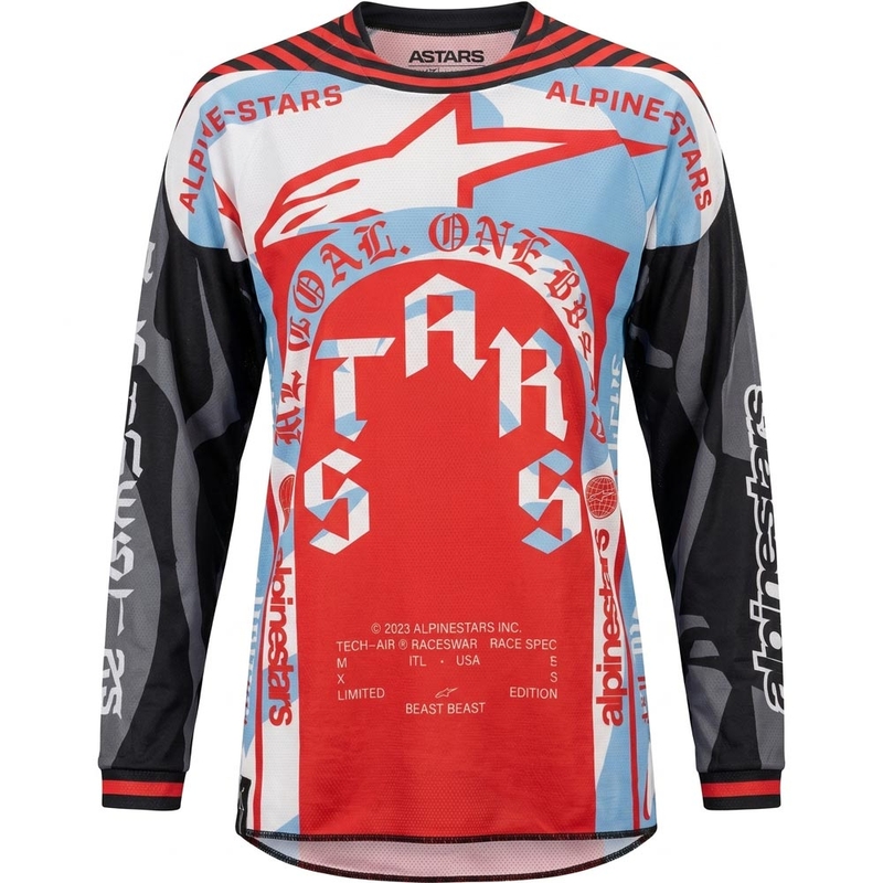 Alpinestars Techstar limited edition Beast Coast motocross trøje grå-sort-orange