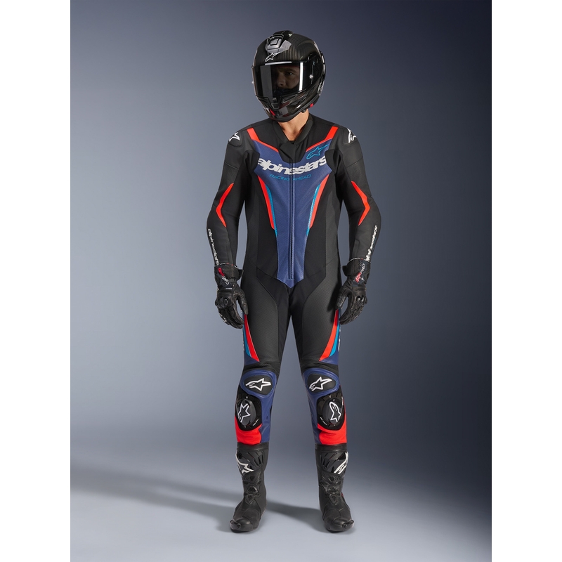 Alpinestars GP FORCE V2 heldragt, sort-blå-fluo rød