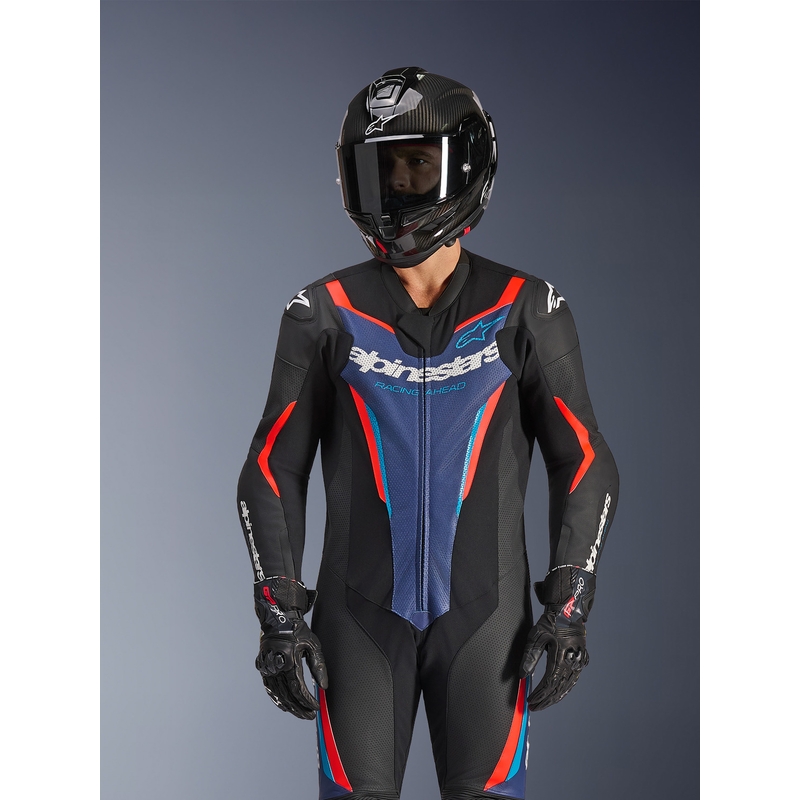Alpinestars GP FORCE V2 heldragt, sort-blå-fluo rød