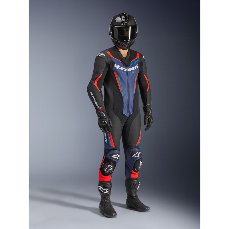 Alpinestars GP FORCE V2 heldragt, sort-blå-fluo rød