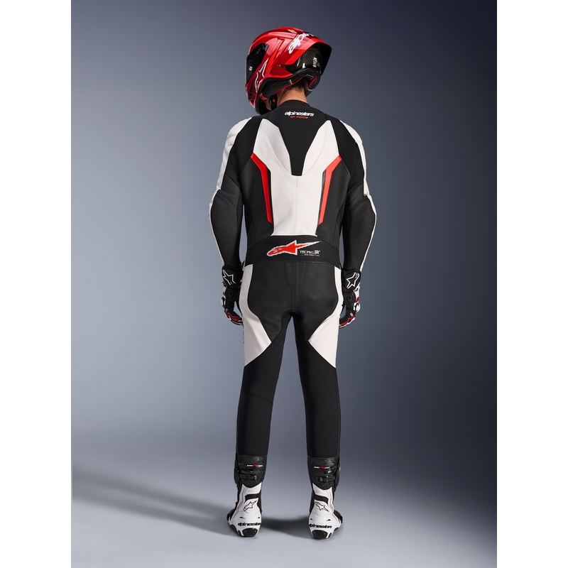 Alpinestars GP FORCE V2 heldragt i ét stykke, hvid-sort-fluo rød