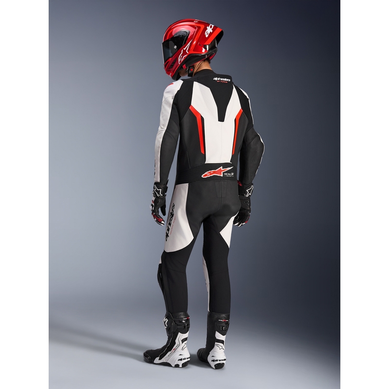 Alpinestars GP FORCE V2 heldragt i ét stykke, hvid-sort-fluo rød