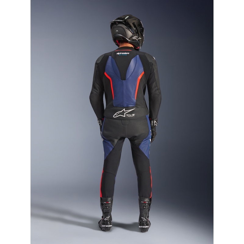 Alpinestars GP Force V2 todelt motorcykeldragt sort-blå-fluo rød