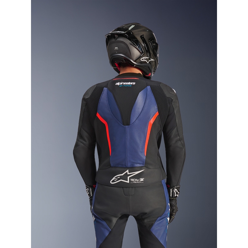 Alpinestars GP Force V2 todelt motorcykeldragt sort-blå-fluo rød