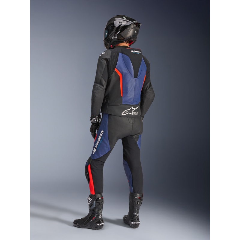 Alpinestars GP Force V2 todelt motorcykeldragt sort-blå-fluo rød