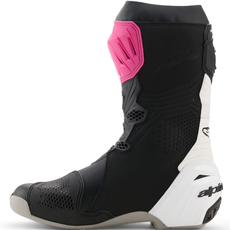 Alpinestars Supertech R motorcykelstøvler sort-hvid-pink-gul