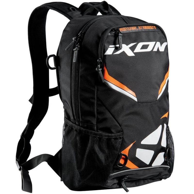Motorcykelrygsæk IXON R-Tension 23 sort-hvid-orange