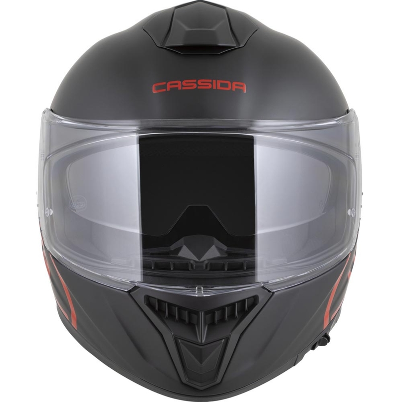 Cassida Integral GT 2.1 Jawa Solid fullface motorcykelhjelm, mat sort-blank rød